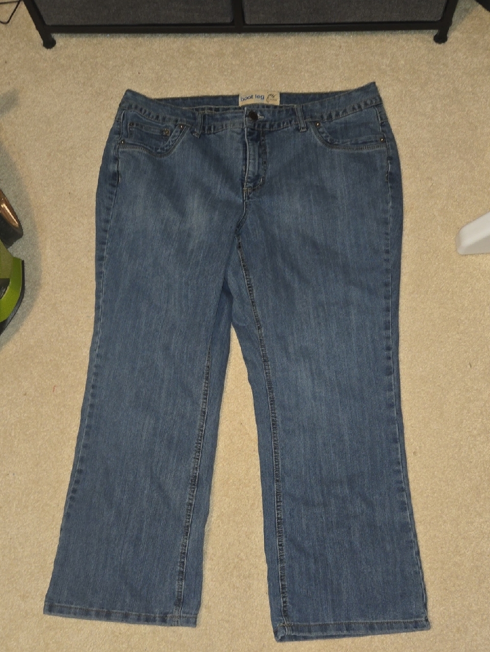 Jms Stretch Bootleg Denim Bootcut Jeans Size 20W Short in Medium Blue Wash
